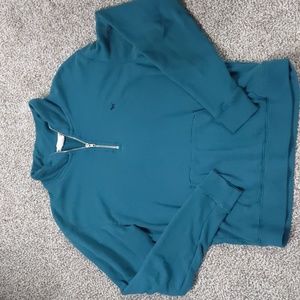 Teal Quarter-Zip Women's Top